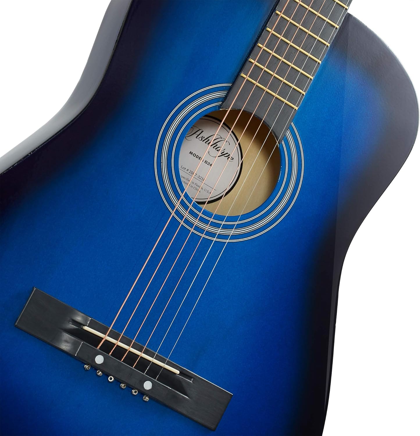 Ashthorpe 38-inch Beginner Acoustic Guitar Package (Blue), Basic Starter Kit w/Gig Bag, Strings, Strap, Tuner, Pitch Pipe, Picks