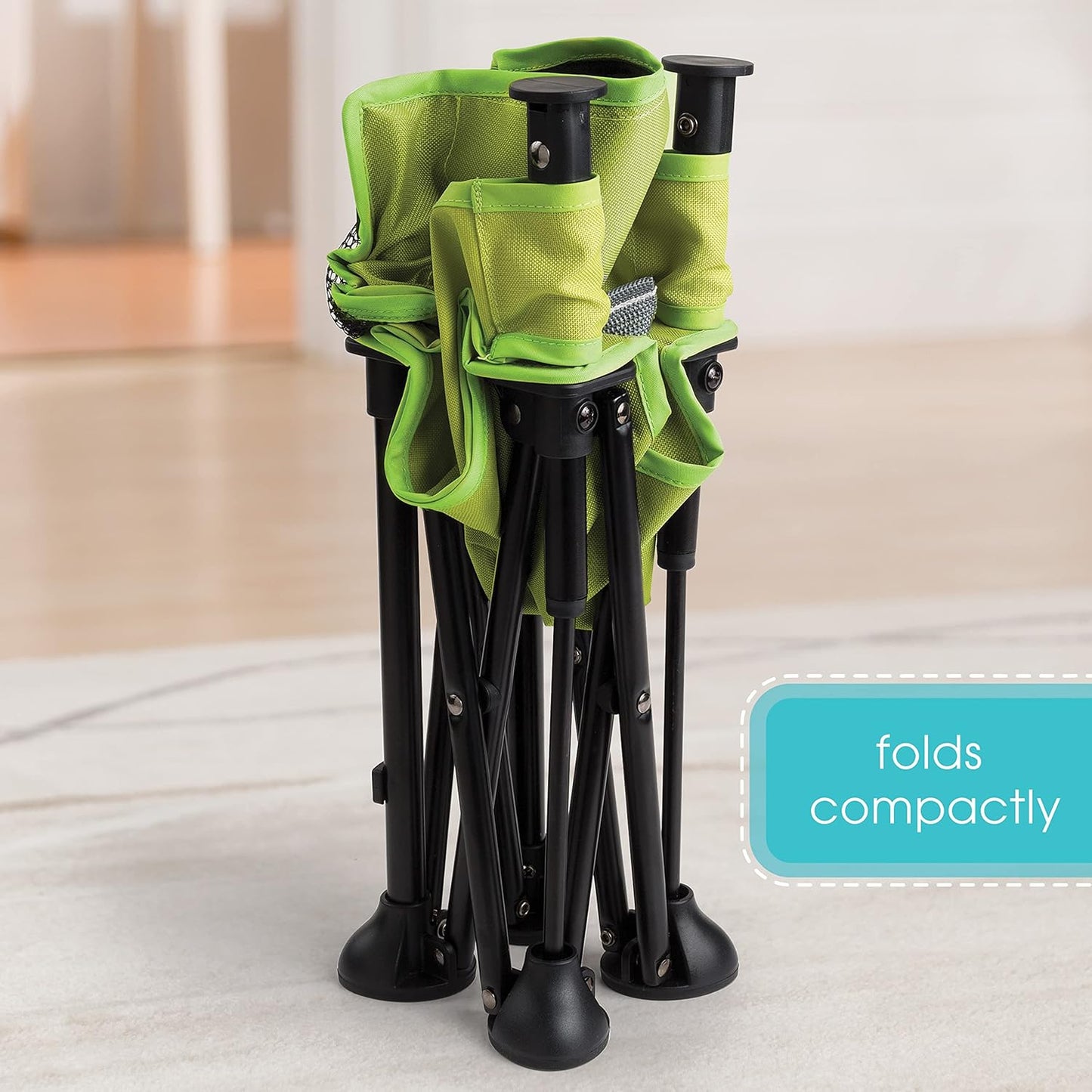 Summer by Bright Starts Pop 'N Sit Portable Booster Chair, Floor Seat, Indoor/Outdoor Use, Compact Fold, Green, 6 Mos - 3 Yrs