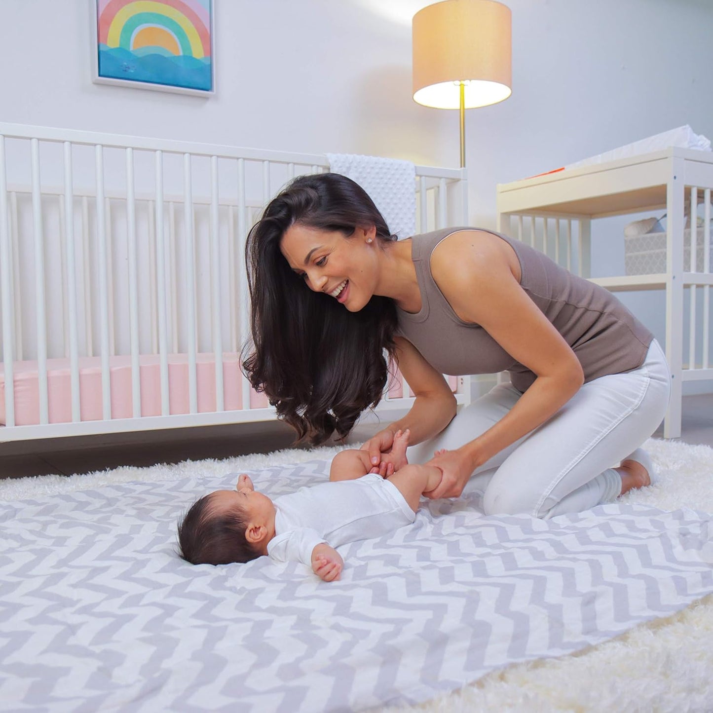 Comfy Cubs Muslin Swaddle Blankets Pack of 4, 47 x 47 Inches, Soft Cotton Baby Blanket Set, Large Multipurpose Swaddling Wraps for Newborns - Self-Soothing Swaddle - Grey