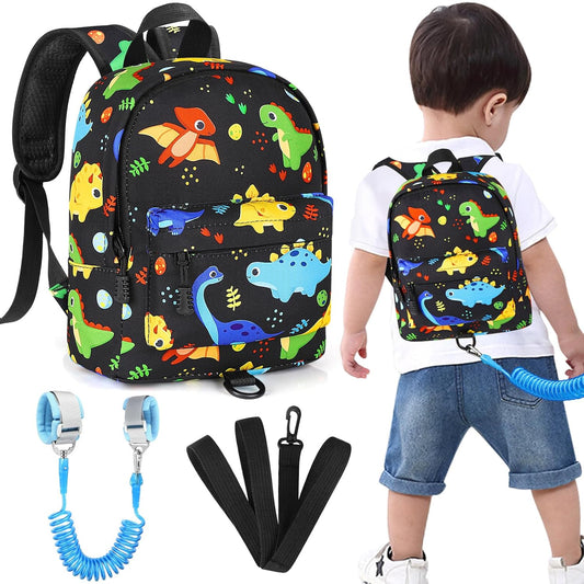 Accmor Toddler Backpack Leash, Cute Kids Backpack with Anti Lost Wrist Link, Mini Child Backpack Leash Baby Walking Harness for Travel, Small Dinosaur Backpack Tether for Boys Ages 1-3