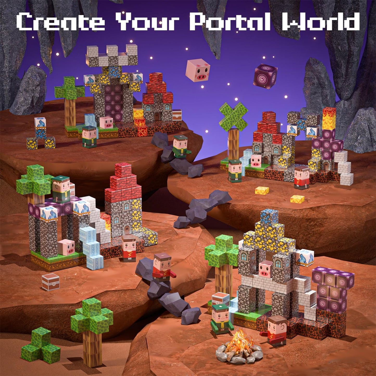 100PCS Magnetic Blocks - Magnet Tiles Toys for Kids, Magnetic Building Blocks Cubes, Stacking Magnets Toys for Kids, Birthday Gifts for Boys and Girls Age 3+ Years Old