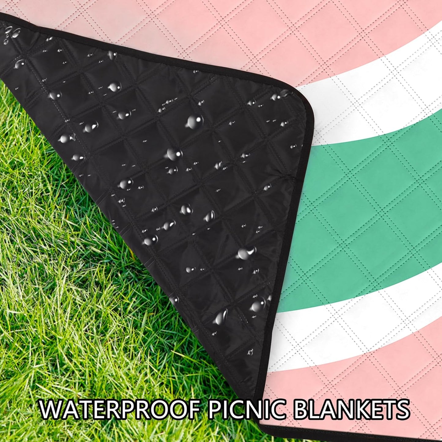 ADecor Picnic Blankets, 79" x 79" Large Beach Blanket Waterproof Sandproof, Foldable Lightweight Portable Picnic Mat Beach Vacation Essentials for Park, Camping, Hiking, Travel, Grass Lawn