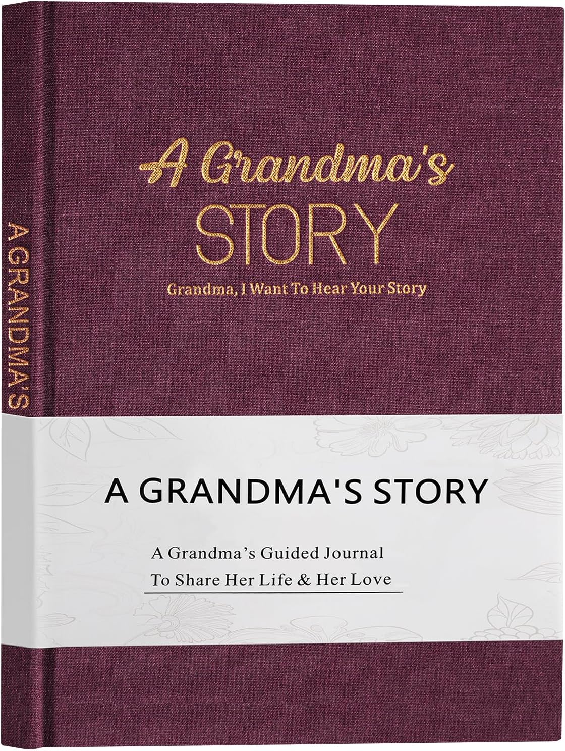 Artmag Grandma's Life Story Journal Family Keepsake Book Linen Hardcover for Grandma to Share Her Memories, with 250+ Prompt Questions Gift for Birthday Mother's Day Christmas (Purple)
