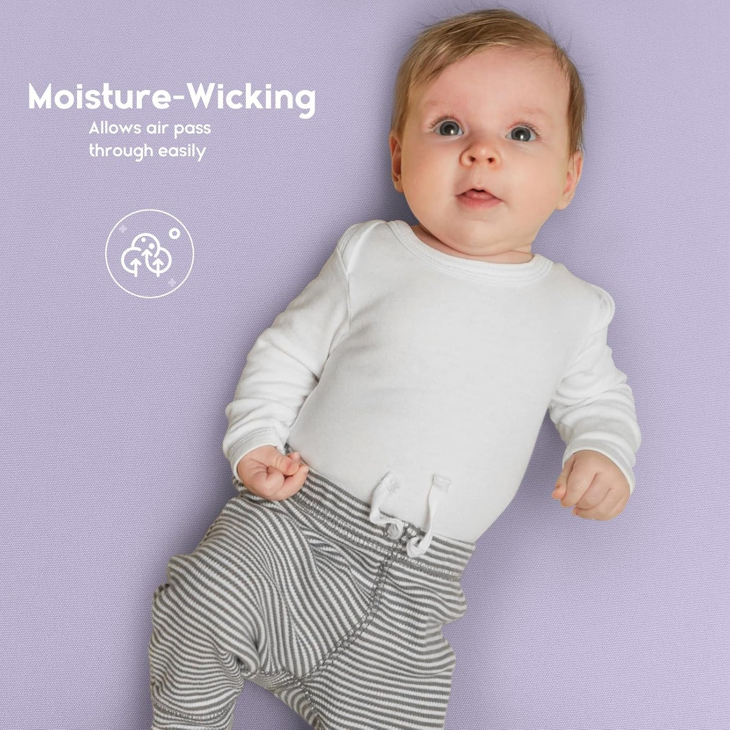 Yoofoss Pack and Play Sheets Fitted, Mini Crib Sheets 2-Pack for Pack N Play Mattress, Stretchy Playard Sheet, Soft and Breathable (Purple+Unicorn)