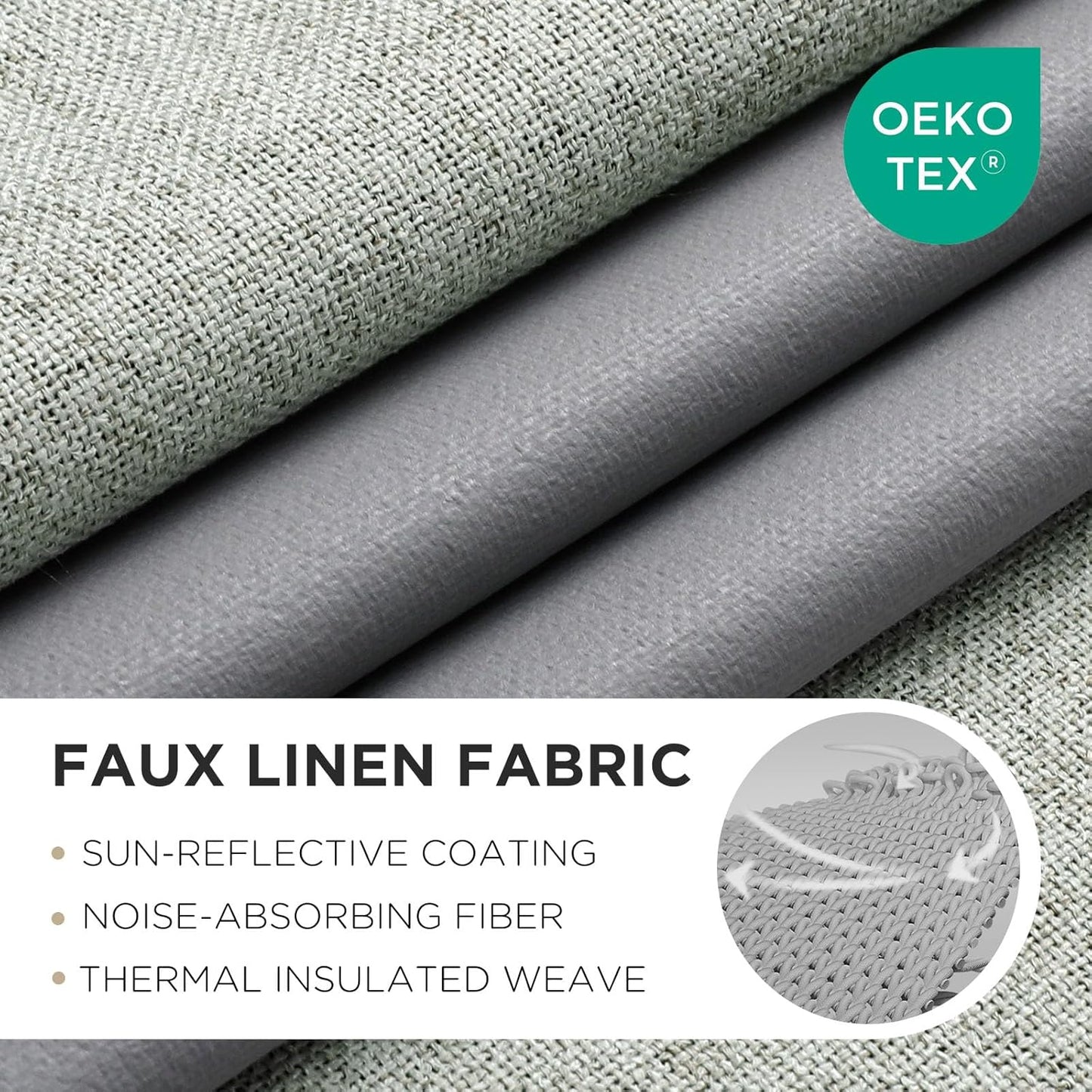 Joydeco Blackout Curtains 95 Inches Long 2 Panels Burg, Room Darkening Curtains for Bedroom, 100% Black Out Textured Thermal Drapes Privacy Protection 2 Panels Set(W52 x L95 Inch, Sage Green)