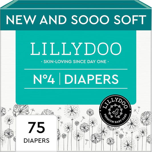 Baby Diapers - Size 4 (20-31 lbs), Half-Monthly Supply (75 Count), Leak Protection, Skin-Friendly, Ultrasoft, Perfume- & Chlorine-Free, Hypoallergenic, Dermatologist Tested, Oeko-TEX®