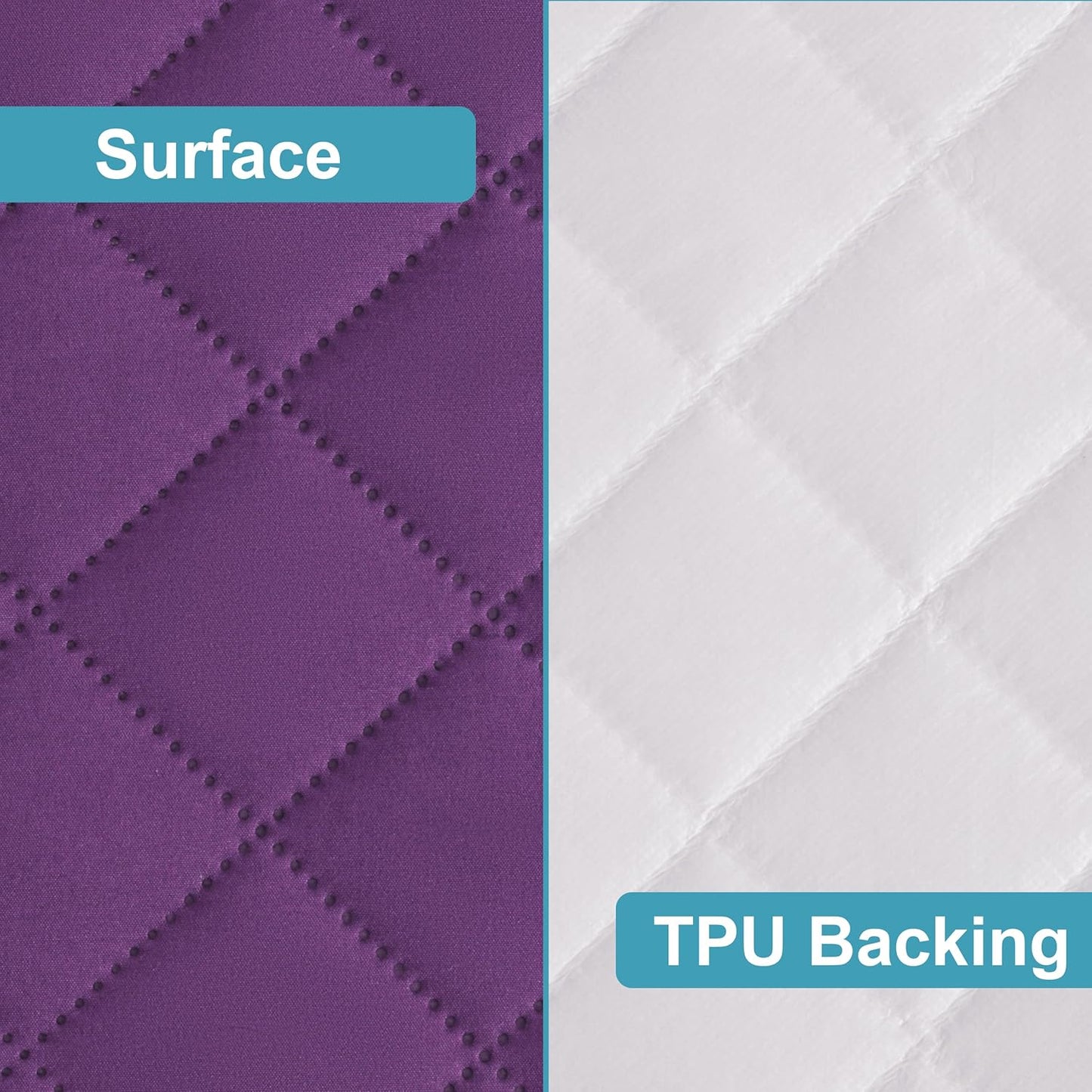 NTBAY 2 Pack Waterproof Mini Crib Mattress Protector, Quilted 24"x38" Fitted Mattress Cover - Machine Washable - Soft and Breathable Baby Mattress Pad Sheet for Mini Crib and Baby Playards, Purple