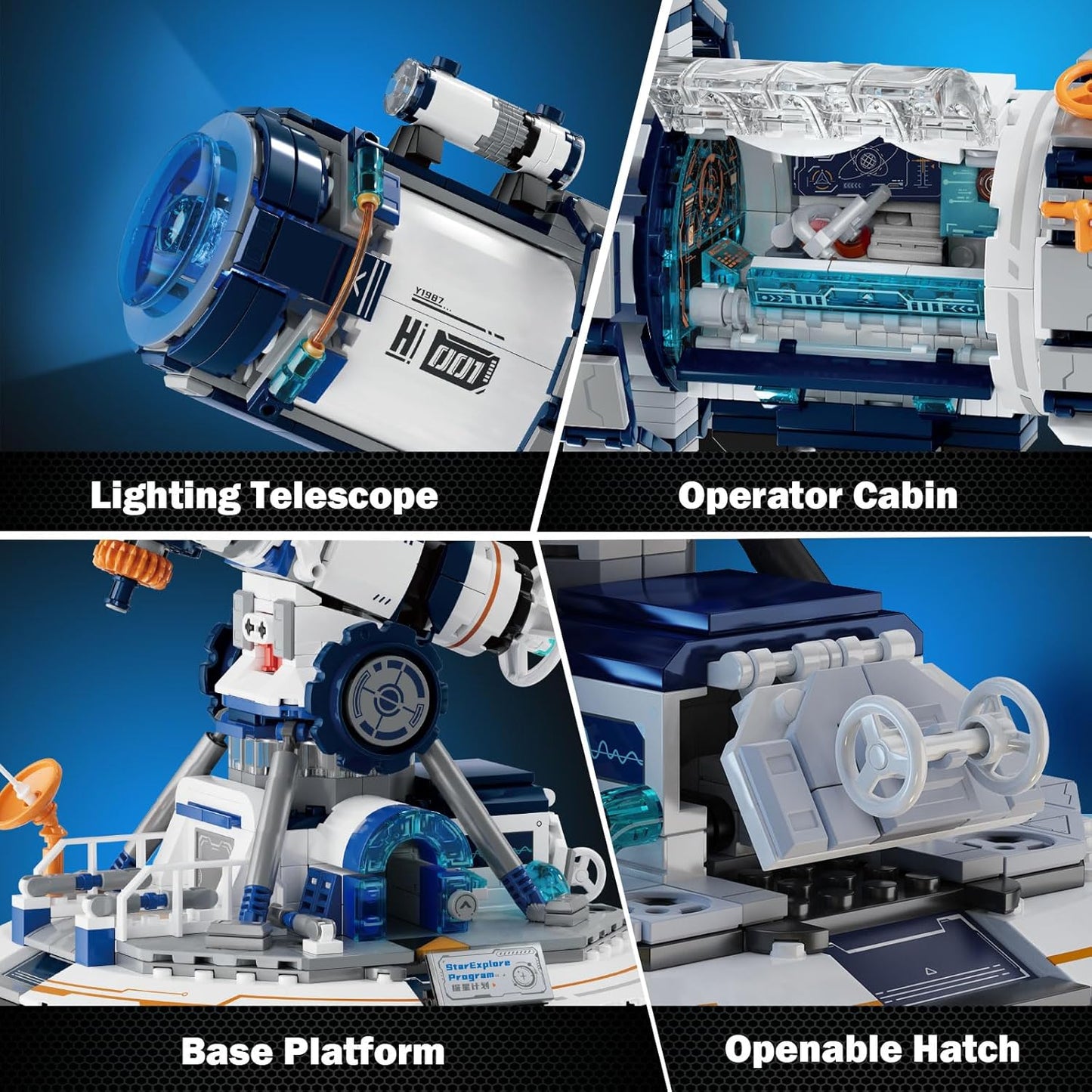JMBricklayer Space Telescope Building Sets for Adults, Cool Space Planet Building Toys with Lights 70009, Space Exploration Telescope Model Kits for Teens, Ideal Gift for Space Lovers, Kids 8+(995PCS)