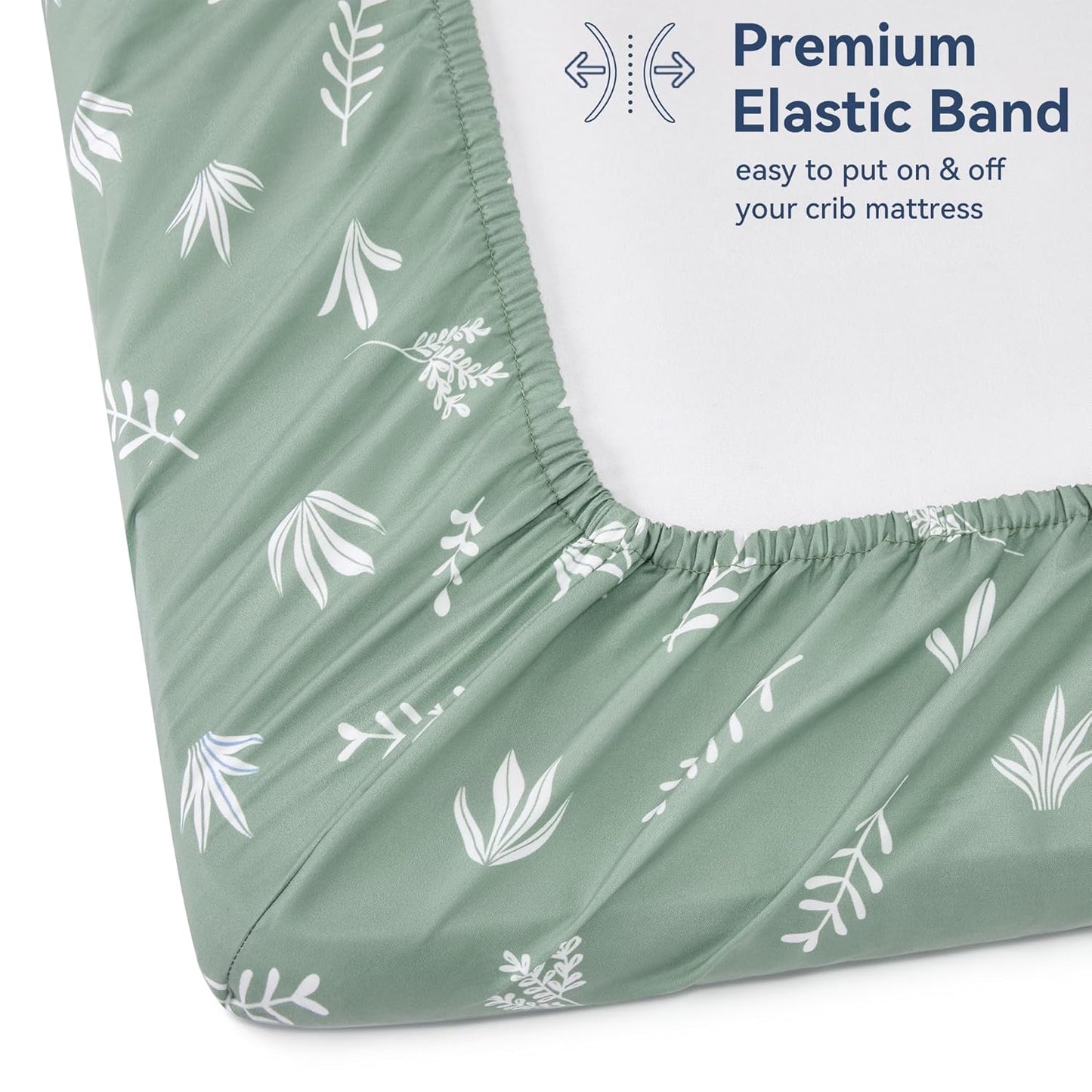 TILLYOU Baby Crib Sheets for Boys Girls, Super Soft Toddler Bed Sheets, 2 Pack Sheets for Standard Crib Mattress 28x52in, Hedgehog Garden and Green Leaves