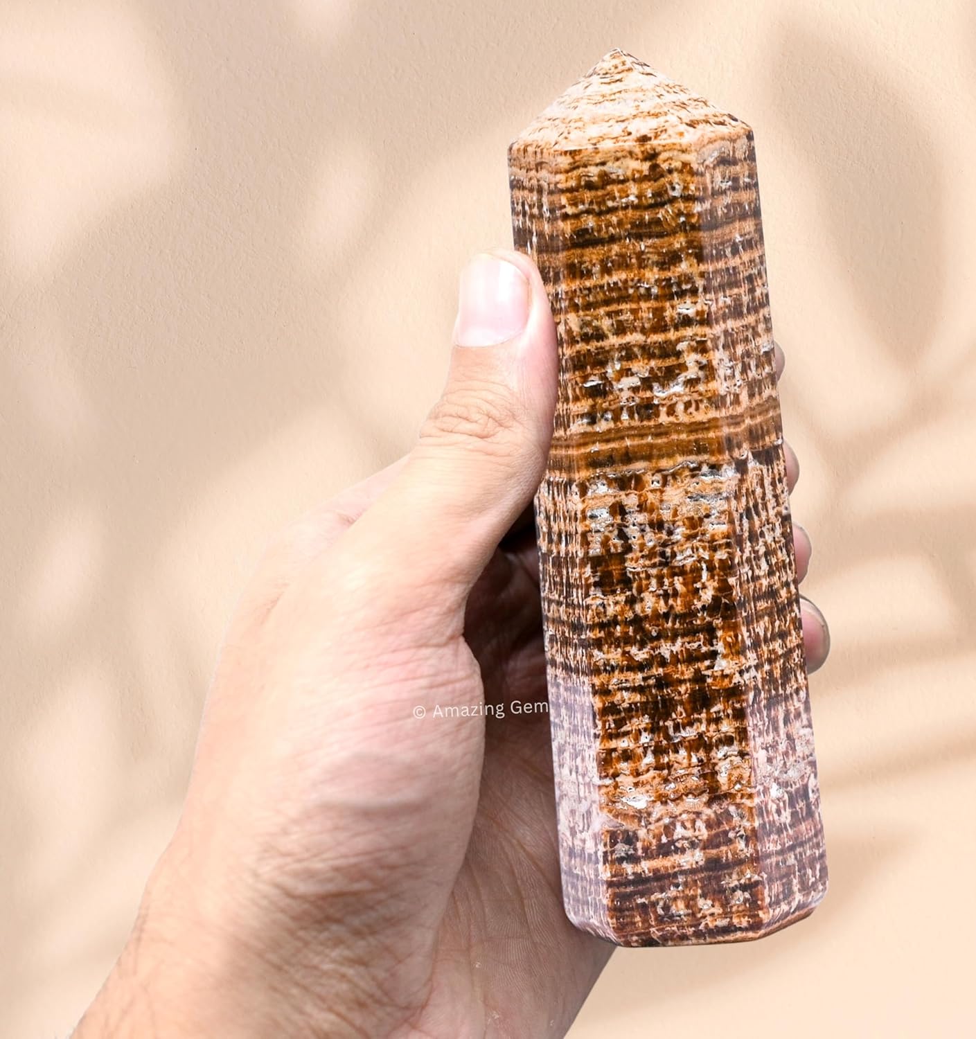 Amazing Gemstone Large Aragonite Crystal Towers ~ Natural Healing Crystal Point Obelisk for Reiki Healing and Crystal Grid (5.5" to 6" Inch)