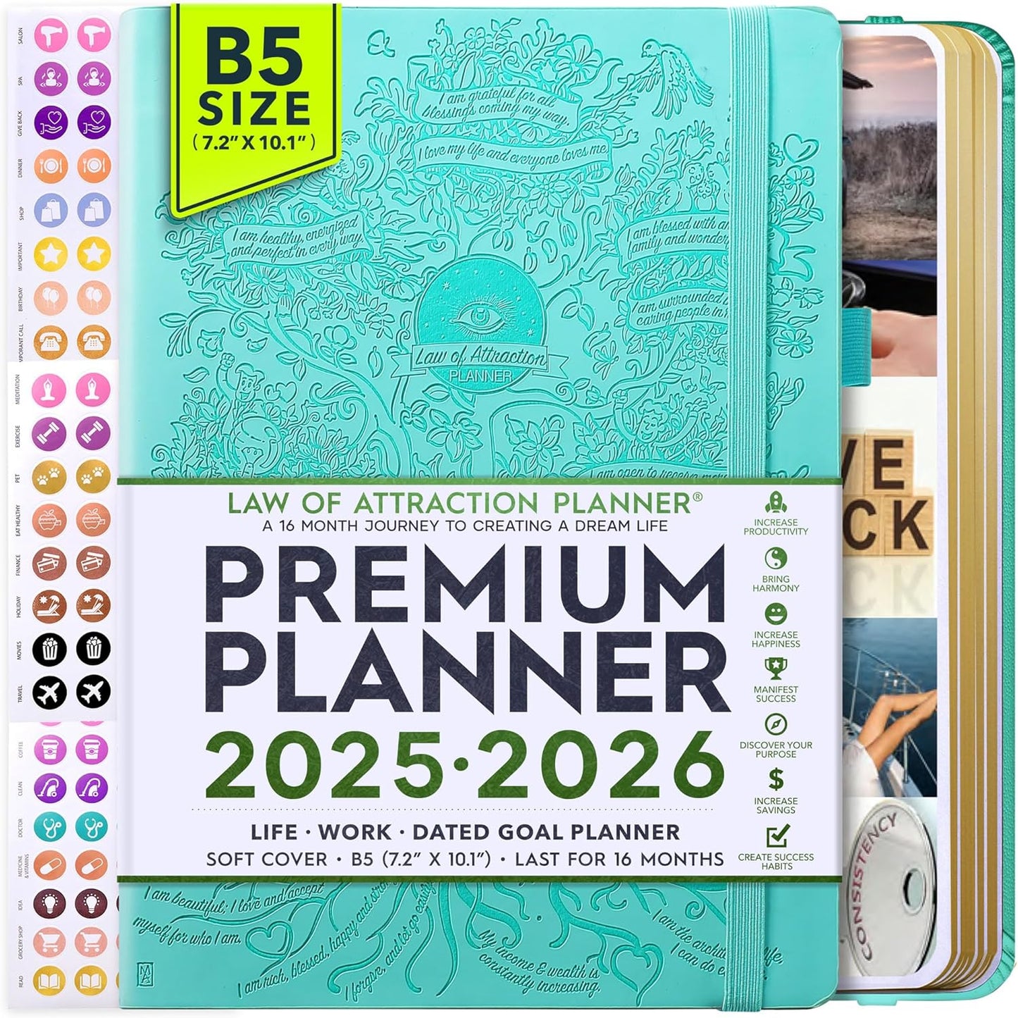 2025-2026 Planner Weekly and Monthly | 16-Month Life Planner to Increase Focus & Productivity | Reduce Overwhelm & Achieve Your Biggest Goals | Include Gift Box & Stickers | Sep 2025-Dec 2026