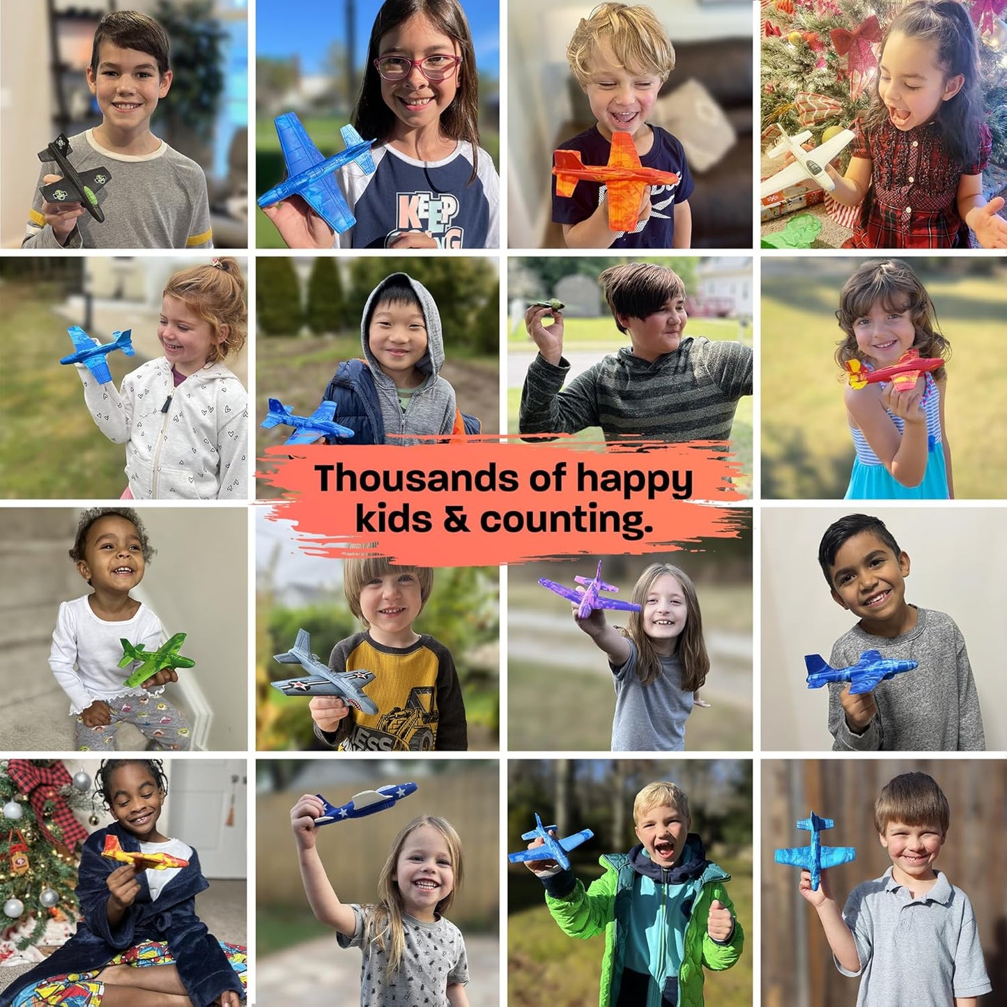 Airplane Toy Foam Glider Plane for Kids: Best Outdoor Beach Toys for Boys & Girls - Pool Toys for Kids & Fun Flying Gliders Easy Throwing Air Planes - 4 Year Old Boy Birthday Gift 5 6 7 8 9 2-4 8-13