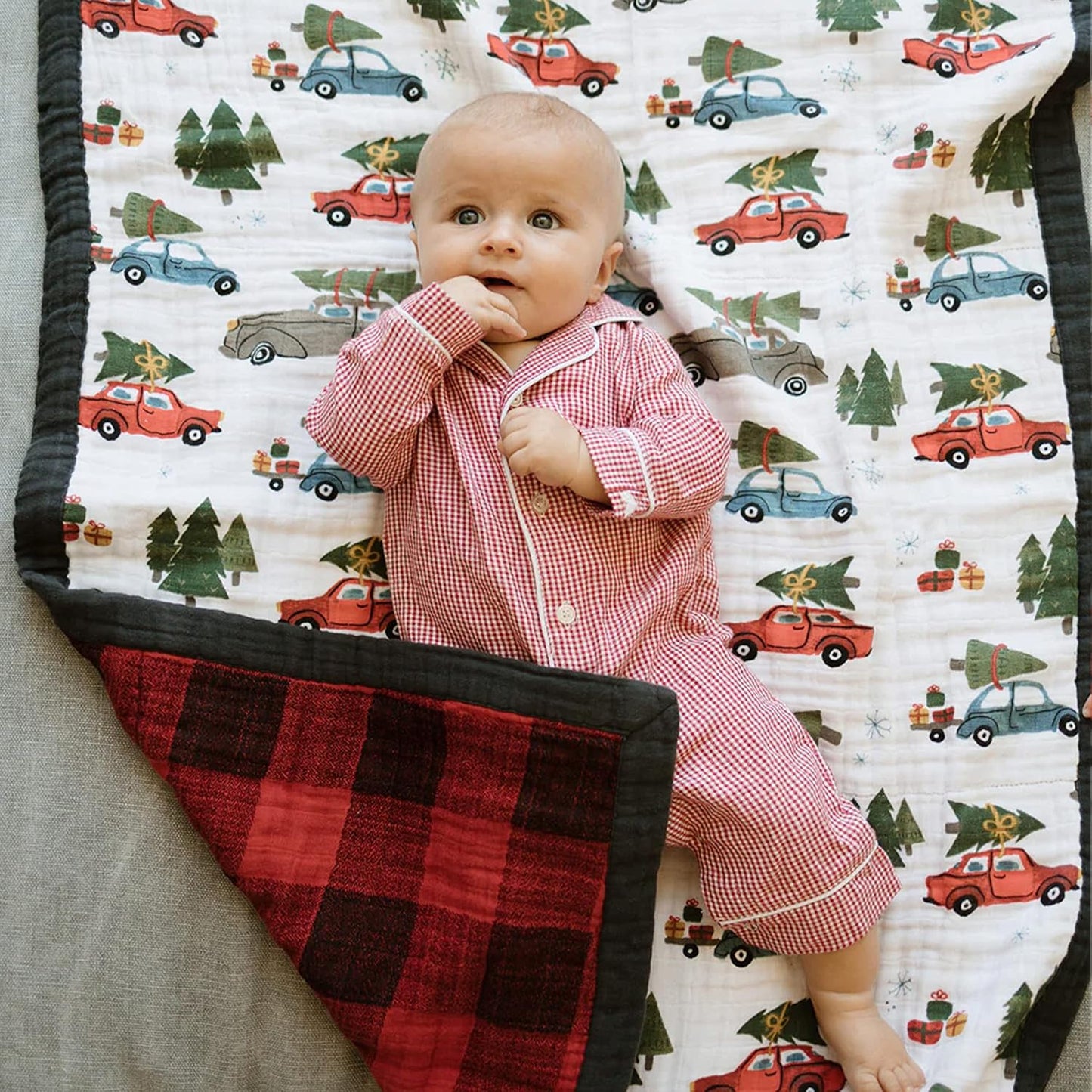 Little Unicorn Newborn Receiving Quilt | Ultra- Soft, Multi-Layered Muslin Fabric | Gift for Newborns & on-The-go (Holiday Haul)