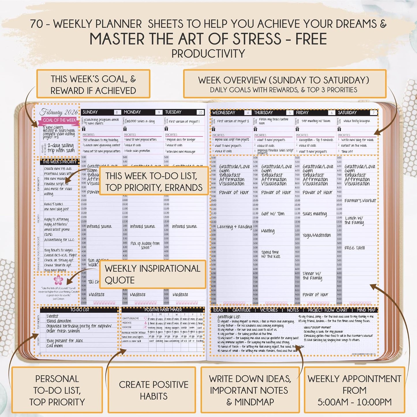 2025-2026 Planner Weekly and Monthly | 16-Month Life Planner to Increase Focus & Productivity | Reduce Overwhelm & Achieve Your Biggest Goals | Include Gift Box & Stickers | Sep 2025-Dec 2026