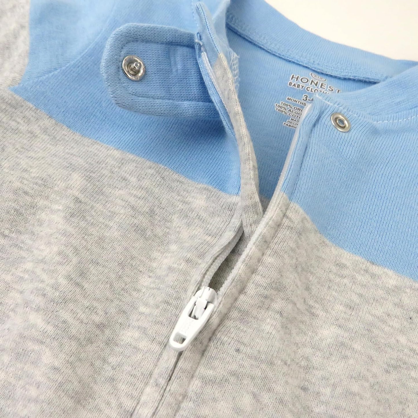 HonestBaby Baby Sleep N' Play One-Piece Zip-Front Footed Organic Cotton Pajama Sleeper