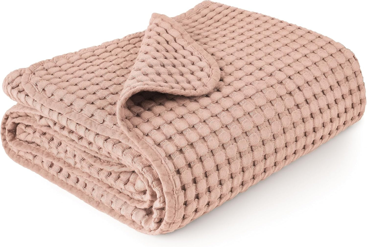 Konssy Waffle Baby Blanket - Soft & Cozy Nursery Swaddle Blanket, Lightweight Toddler Throw for Boys & Girls, Ideal for Wrapping(Blush Pink)
