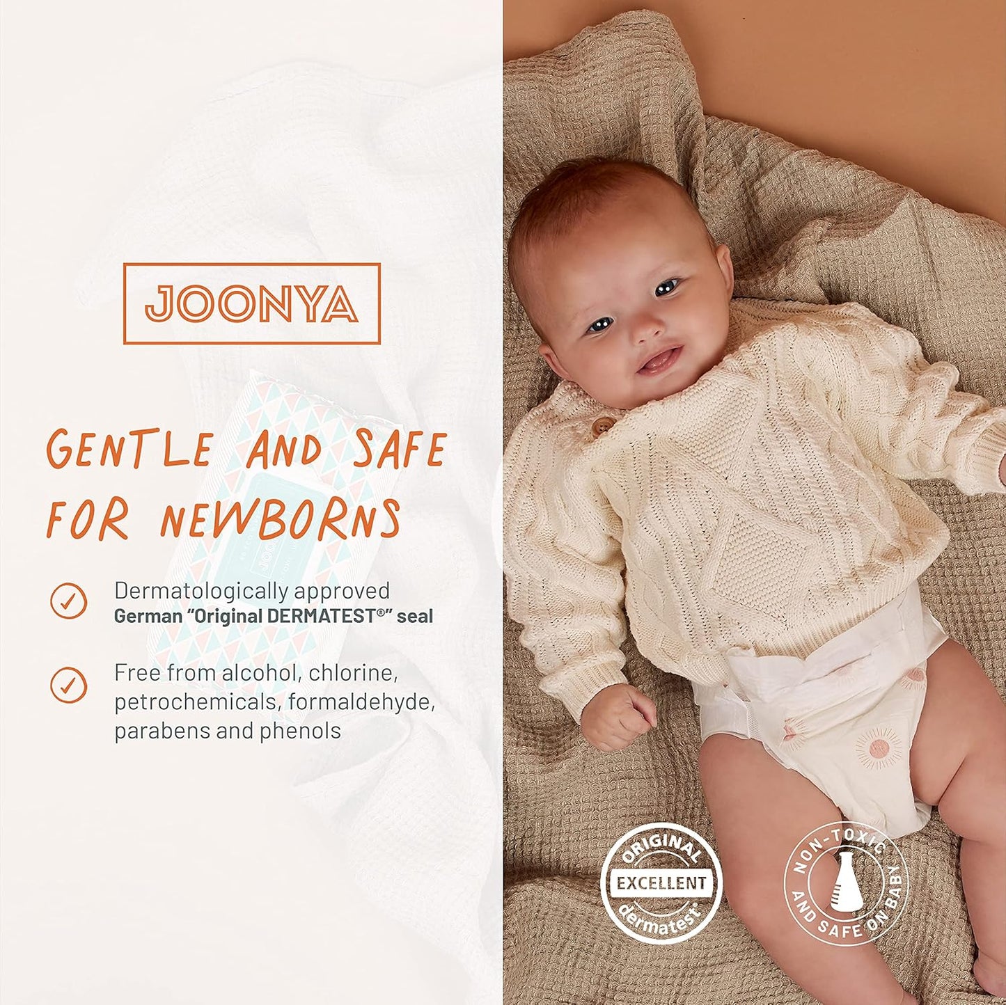 JOONYA Unscented Baby Wipes — Plant-Based, Fragrance-Free Bulk Diaper Wipes | Hypoallergenic, Non-Toxic & Biodegradable Wet Wipes for Sensitive Newborn Skin | 24 Packs of 80 Wipes (1,920 Total)