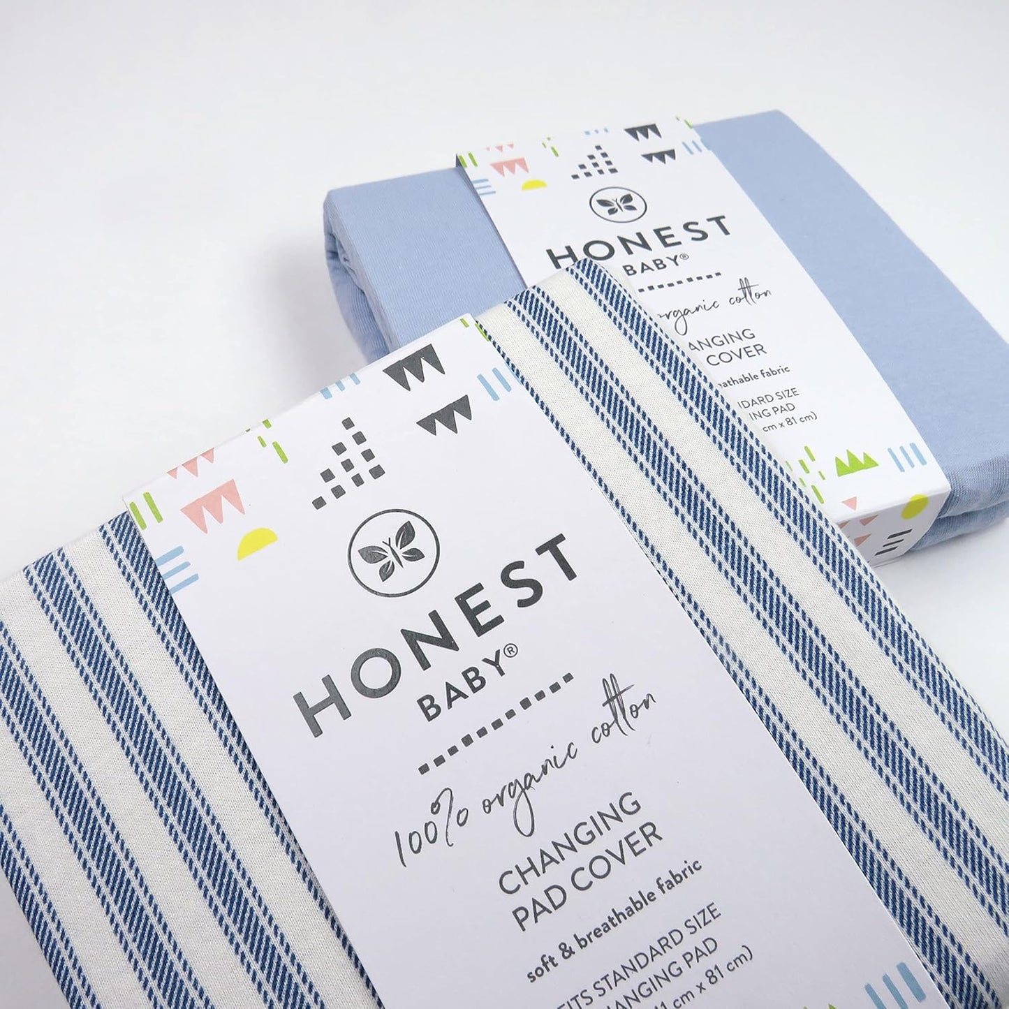 HonestBaby Boys Organic Cotton Changing Pad Cover, Kentucky Blue, One Size