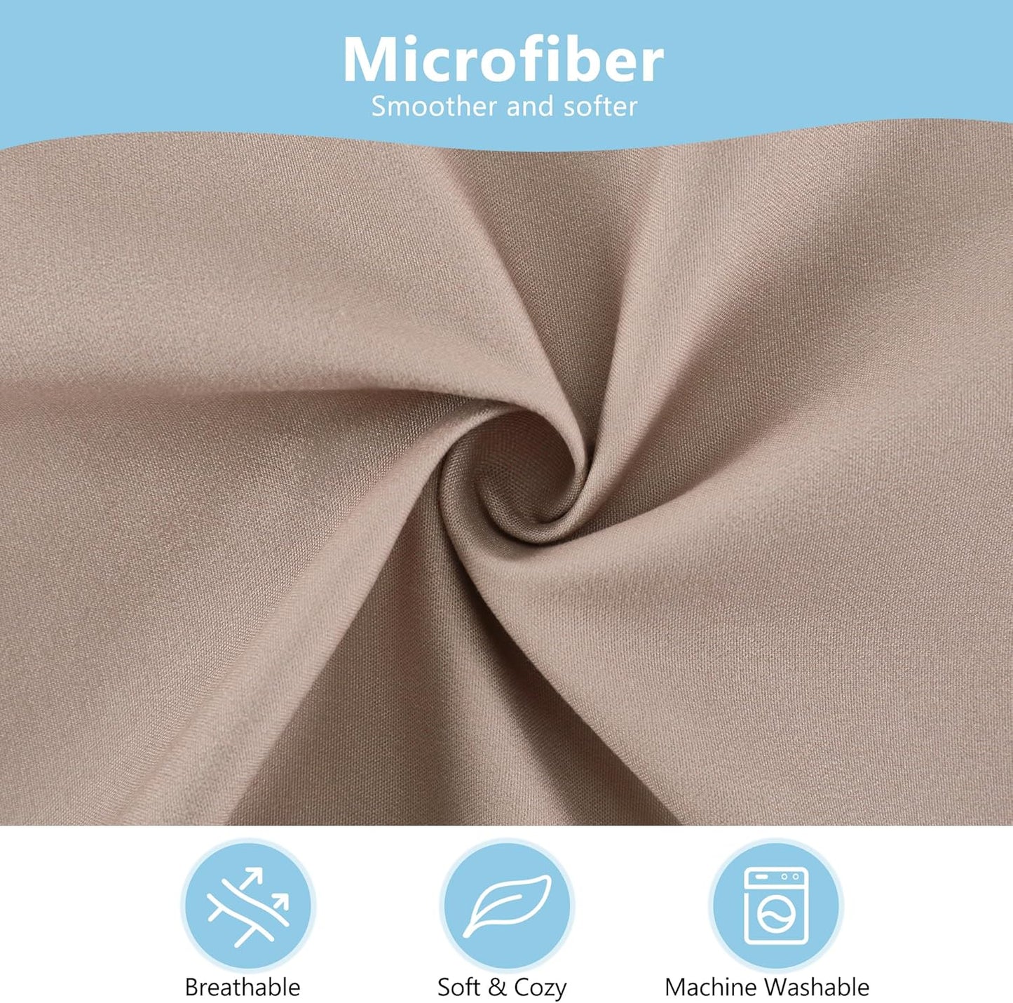 TILLYOU Toddler Pillowcase 2 Pack with Envelope Closure,13" x 18" Silky Soft Microfiber Travel Kids Pillowcase for Boys and Girls, Khaki & Brown