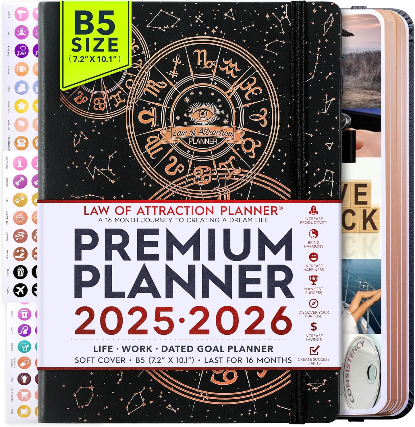 2025-2026 Planner Weekly and Monthly | 16-Month Life Planner to Increase Focus & Productivity | Reduce Overwhelm & Achieve Your Biggest Goals | Include Gift Box & Stickers | Sep 2025-Dec 2026