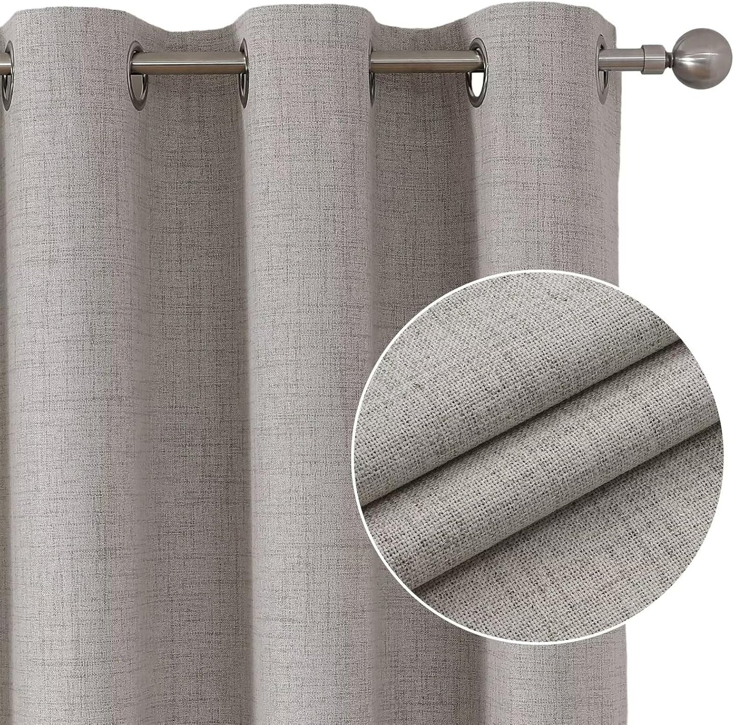Joydeco Blackout Room Divider Curtains, Extra Wide Sliding Door Drapes Living Room Curtains, Greyish White 1 Panel 100W x 108L Inch Patio Door Drapes for Room Privacy