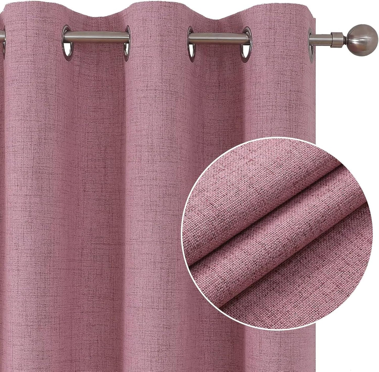 Joydeco Custom Pink Textured Total Blackout Curtain for Bedroom and Living Room. Grommet Textured Thermal Insulated Room Darkening Curtain 1 Panel (Custom Size and Color)
