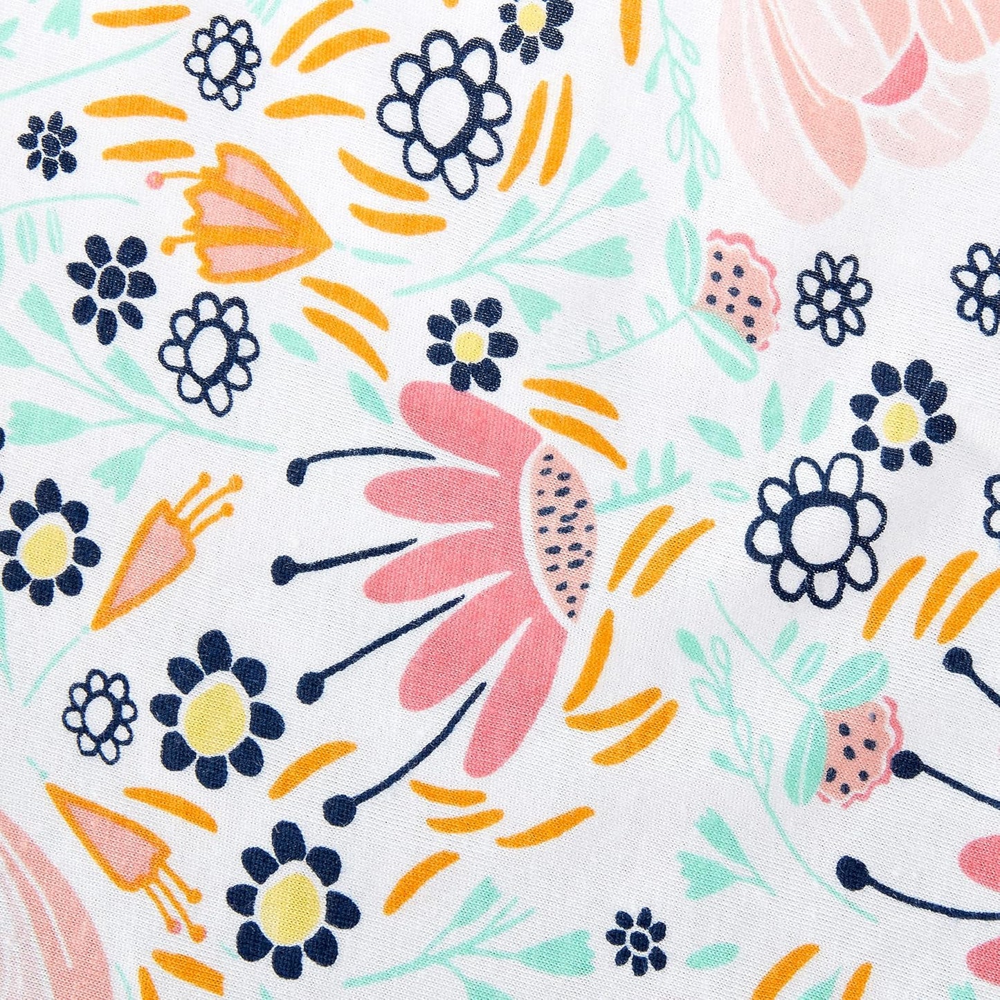 HonestBaby Girls Organic Cotton Changing Pad Cover, Flower Power, One Size