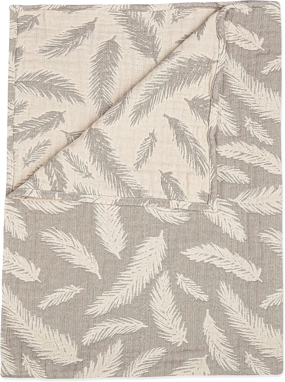 Crane Baby Blanket, Soft Cotton Jacquard Nursery and Stroller Blanket for Boys and Girls, Grey Feather, 30” x 40”
